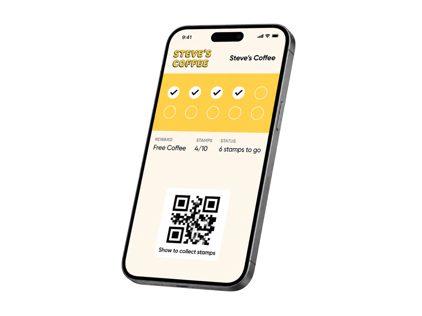 StampDuck loyalty card on iPhone
